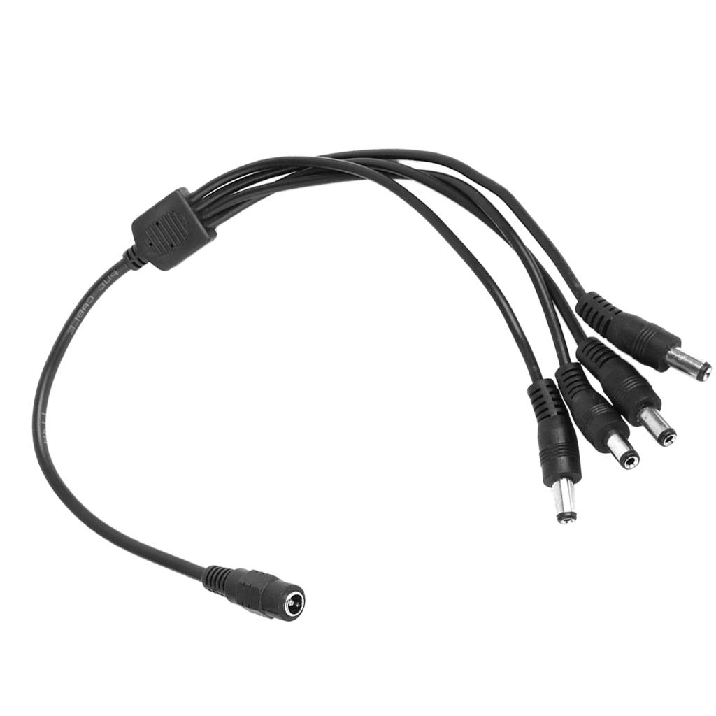 DC Female to 4 Male Power Splitter Adapter Cable for