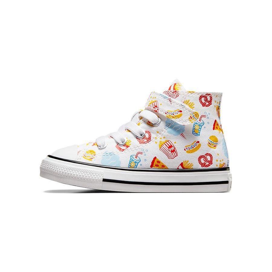 Converse Chuck Taylor All Star Canvas Comfortable Versatile Durable High-Top Walking Shoes Baby Sneakers White Red Yellow A07378C