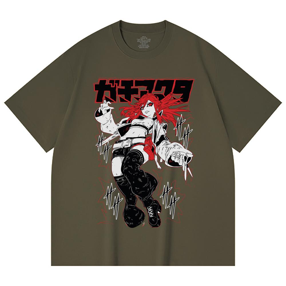 230 Gsm 100% Cotton Gachiakuta V6 Riyo White Print Unisex Heavy Cotton T Shirt