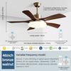 Household Retro Ceiling Fan Lamp Living Room Dining Room 3-color Dimming Pendant Light Fan 6-Speed Adjustable Lighting Fan