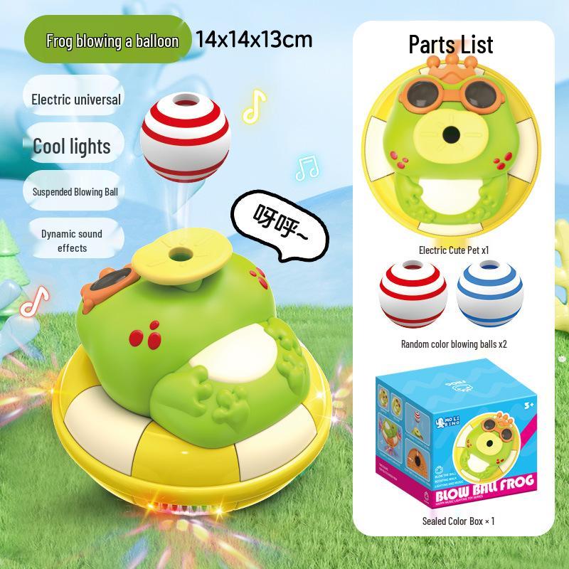 Electric Frog & Elephant Music Toy Set: Hovering Ball and Light-Up Features