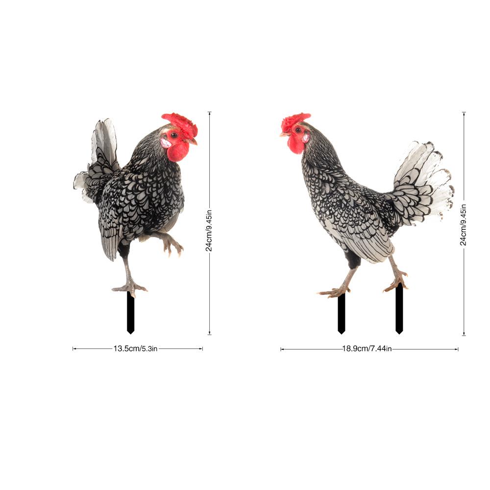 YKLU069-256 3D Rooster, Hen, Duck & Pig Outdoor Garden Decoration Plug