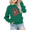 Kids' Fashion Loose-Fit Casual Long-Sleeve Christmas Print Oversized Crewneck Sweatshirt