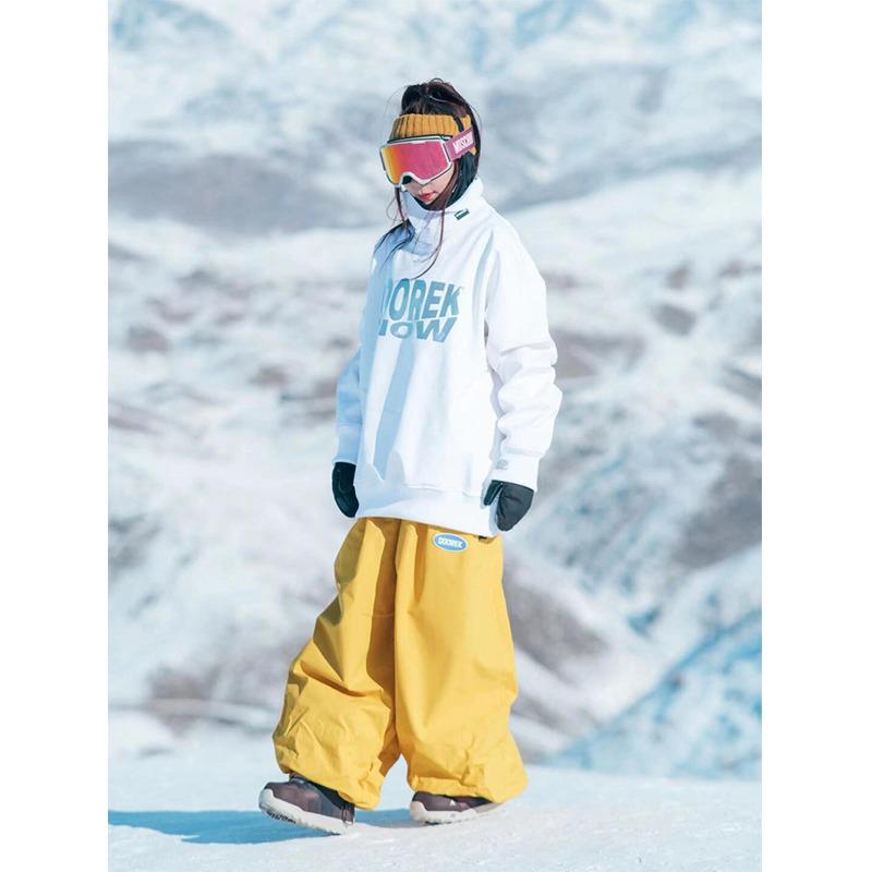 Pantaloni de schi retro americani cu model herringbone: Impermeabil, Rezistent la uzură, Căldură de iarnă, Unisex.