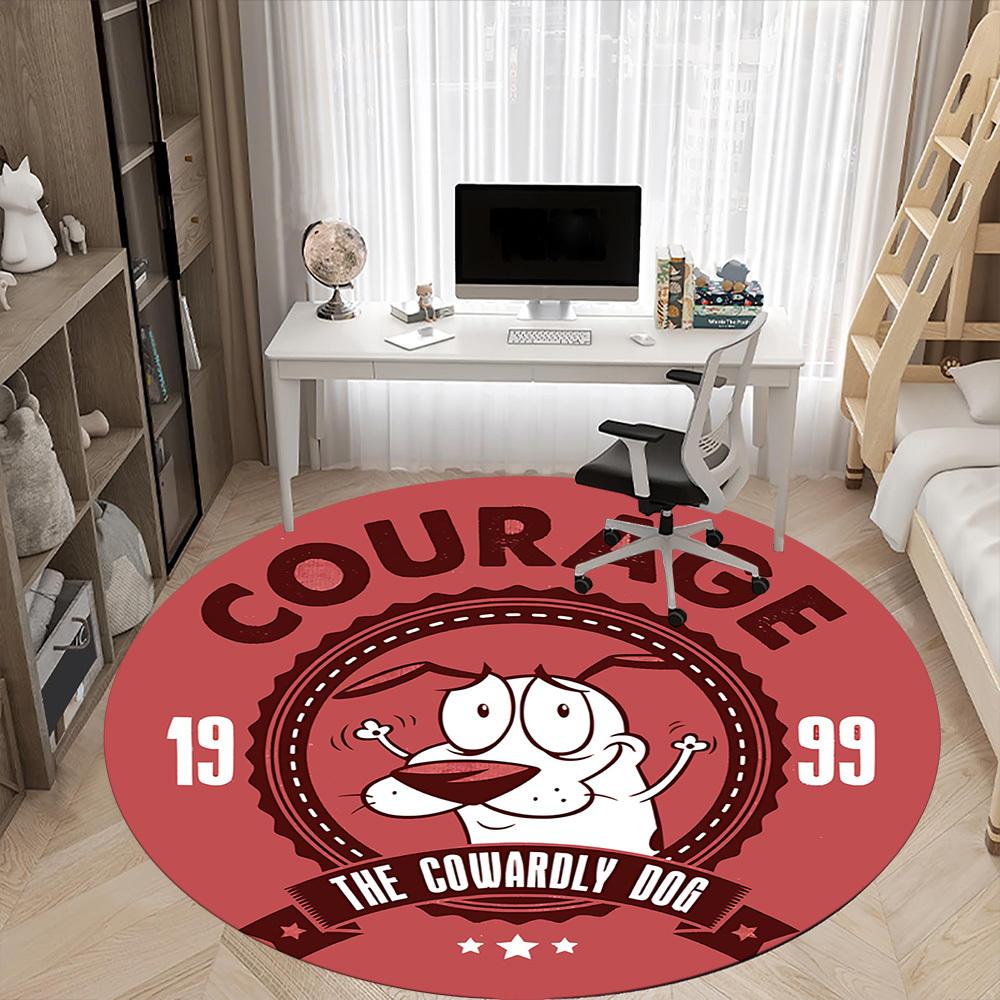 1pc Courage the Cowardly Dog Office Round Area Rug, Under Office Chairs Bedroom Living Room Home Decor a1016071