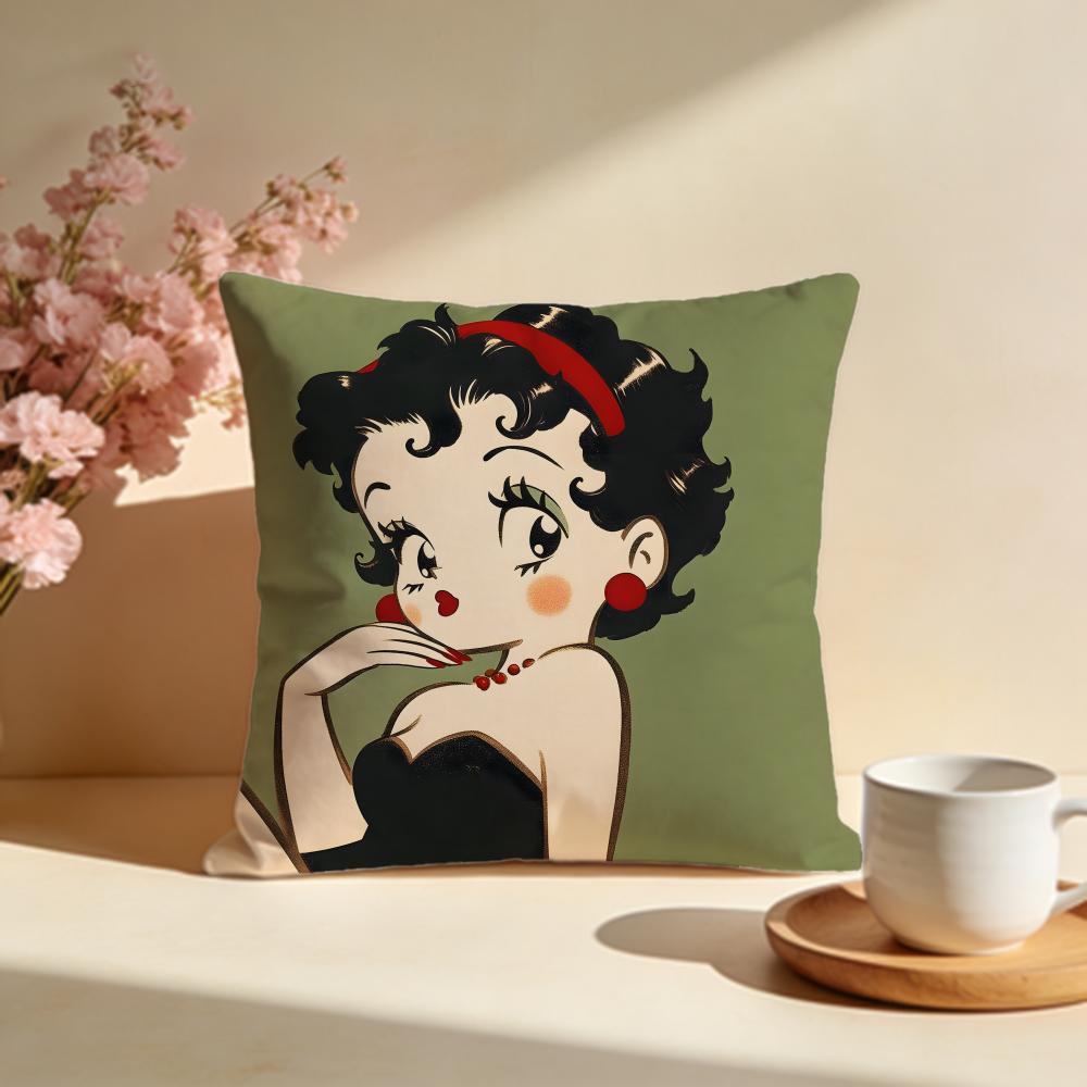 Stylish BBetty Boopier Cushion Cover Stylish Washable Pillow Cover Ideal for Couch Bedroom Car Decoration