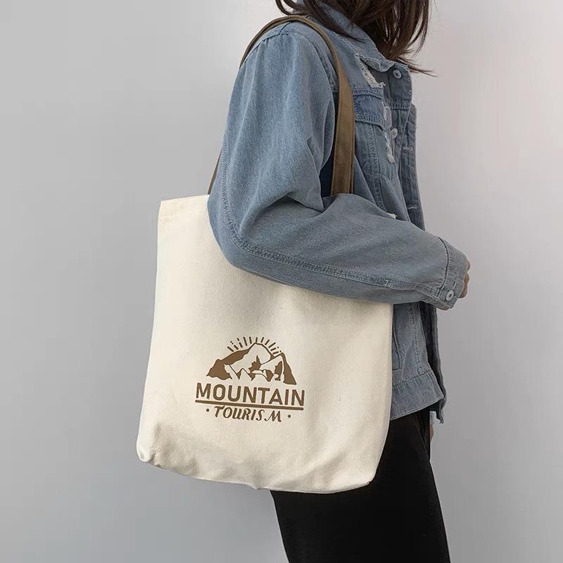 Versatile Canvas Tote Bag with Zipper – Large Capacity for Office Workers & Students