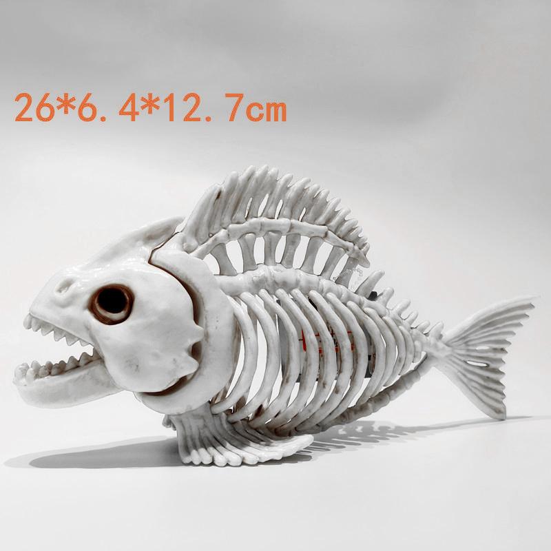 Halloween Fish Skull Bones Simulated Fish Skeleton Exquisite Design Decorate Horror Ornaments Creepy Decoration Party Props