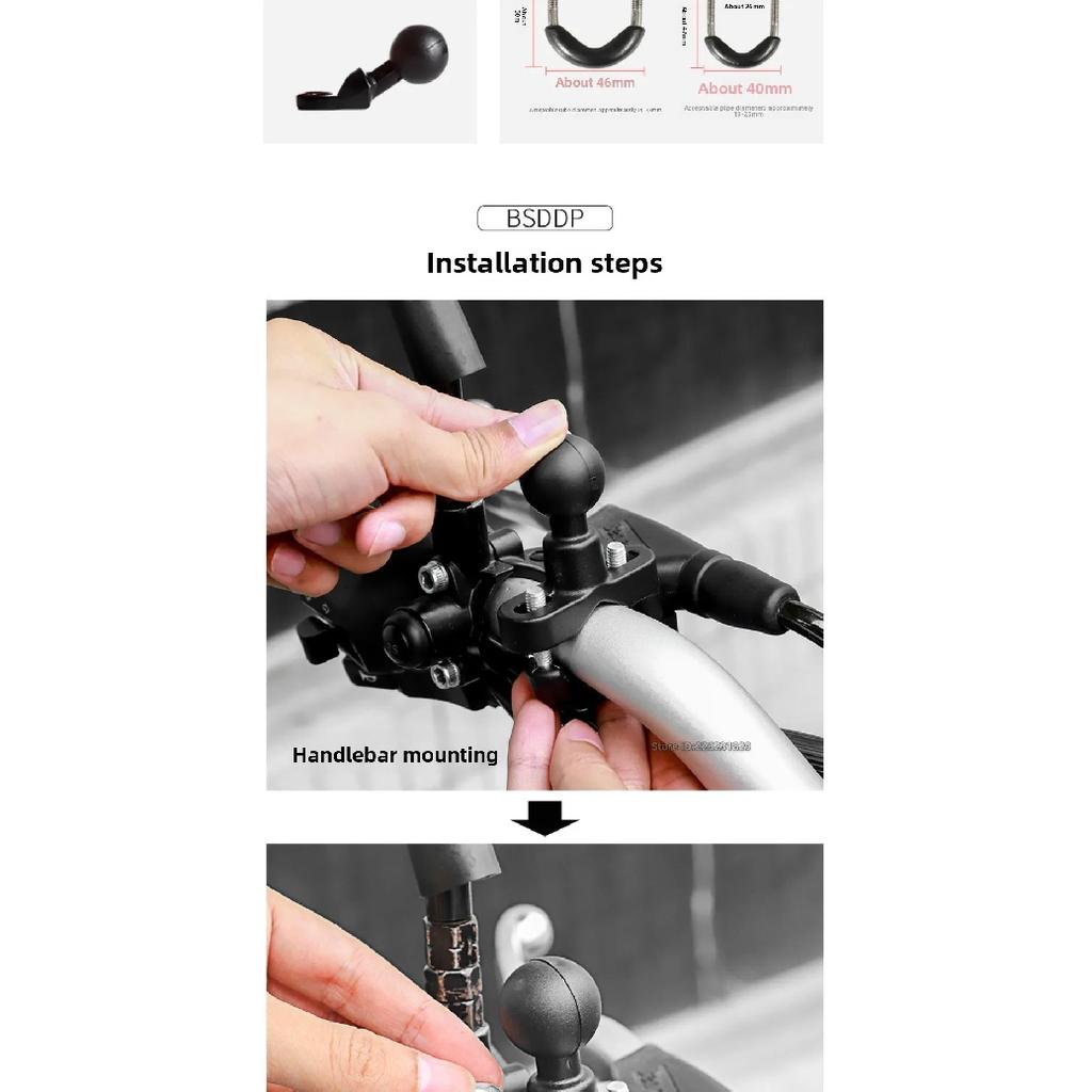 Motorcycle Action Camera Mount Handlebar Holder for GoPro Hero Insta360 DJI Osmo SJCAM Aluminum Alloy Adjustable Clamp
