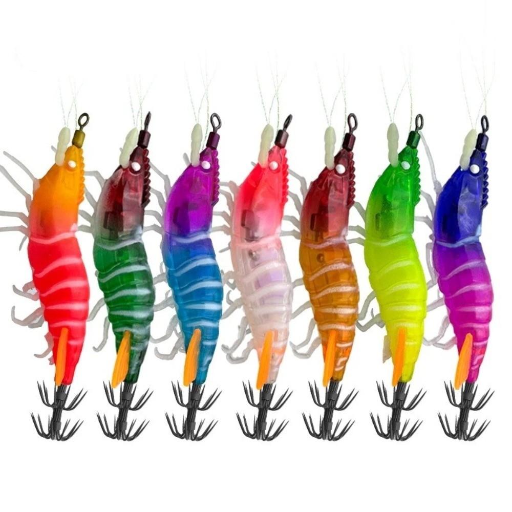 Horizontal Squid Jig Luminous Artificial Calamar Wobbler Sea Fishing Lures Cuttlefish Fishing