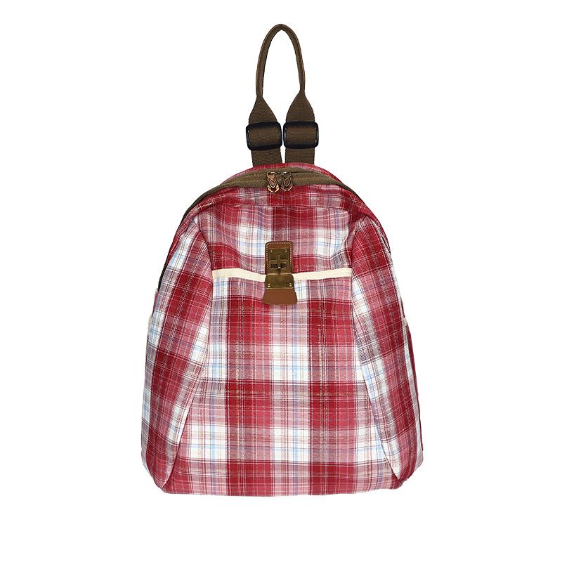 Plaid Travel Backpack Student Schoolbag Class Commuter Backpack