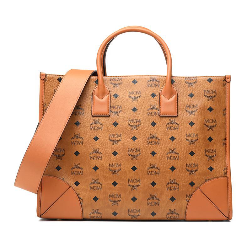 New MCM VisetosMünchen Leather Tote Bag, Shopping Bag, Combo Bag, Shoulder Bag, Crossbody Bag, Handbag Large Women's MWTCSBO02CO001