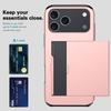 For iPhone 17 Pro Max Case with Card Holder TPU+PC Phone Back Cover