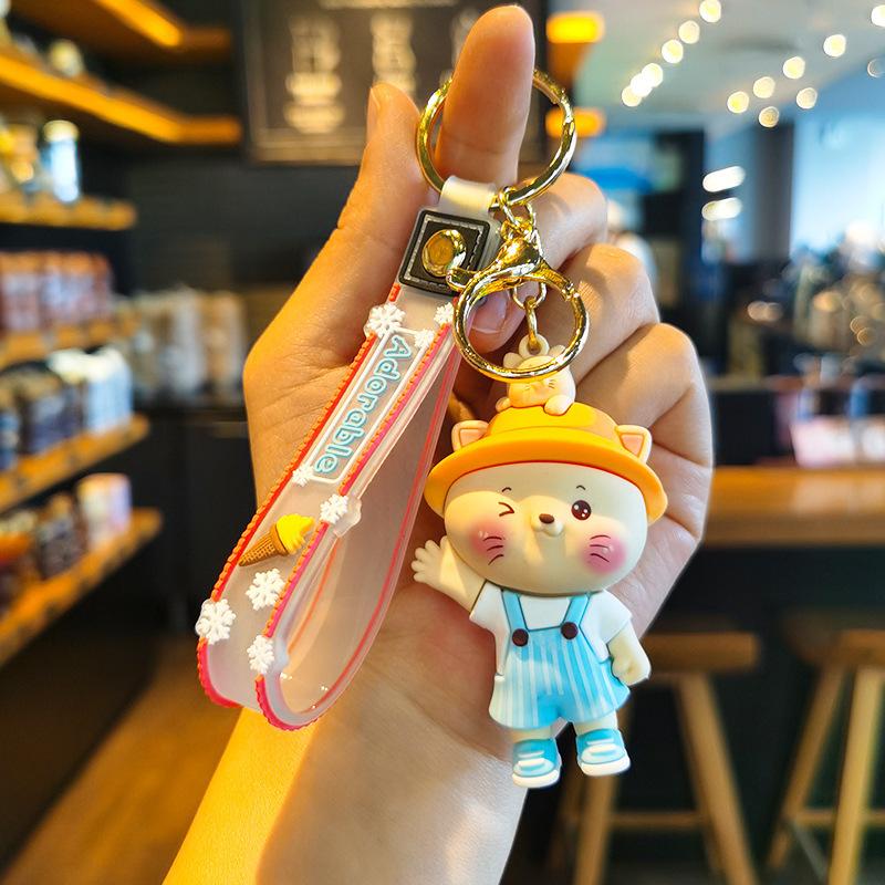 

New Cute Animal Cartoon Waving Keychain Keychain Accessories