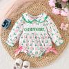 Sweet Letter Embroidered Romper: Baby Girl Long-Sleeve Doll Collar Jumpsuit for Spring & Summer