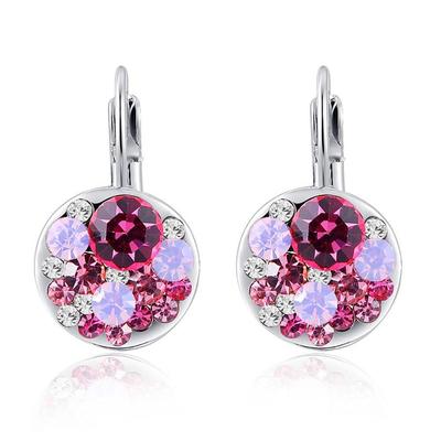 Elements Pink Zircon Dangle Earrings for Women