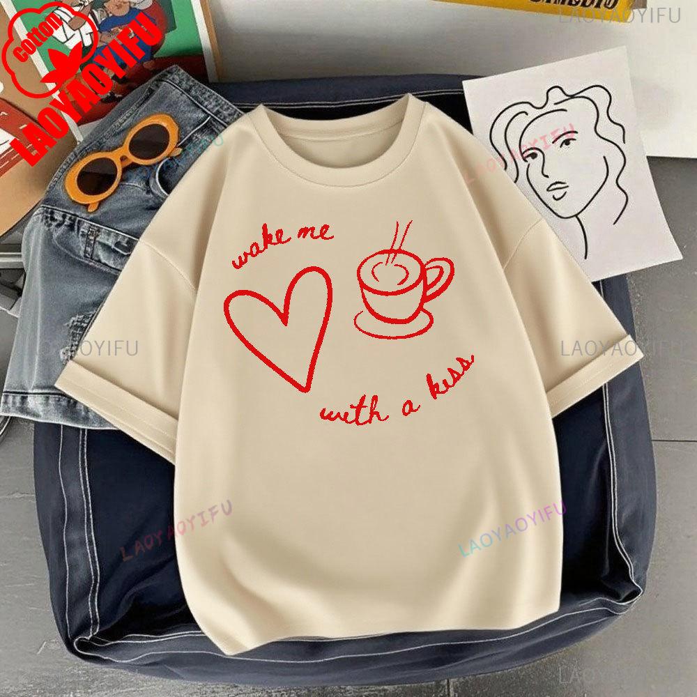 JUST KISS MENE CAN TALK LATER Letter Clothes SHUT UP Kiss Me Printed T-shirt Men Fashion Streetwear O-neck Short-sleeve