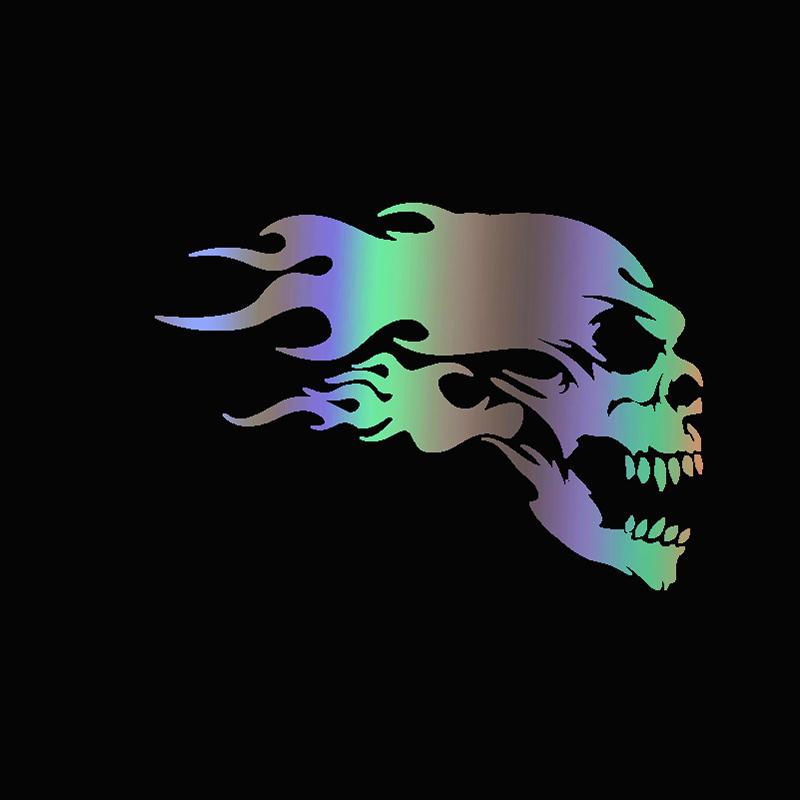 Car Stickers Halloween Skull Flame Skull Bumper Stickers Personalized Reflective Scratch Cover Decorative Stickers Car Decal