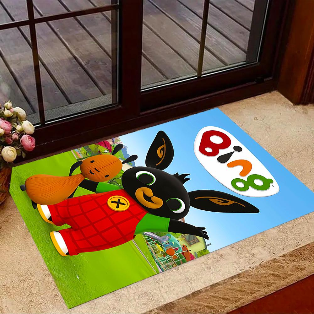 Bing's Colorful Adventure Themed Anti-Slip Rugs - Polyester Home Decor, Suitable for Bedrooms, Living Rooms, Doorways, Studios, and Decorations