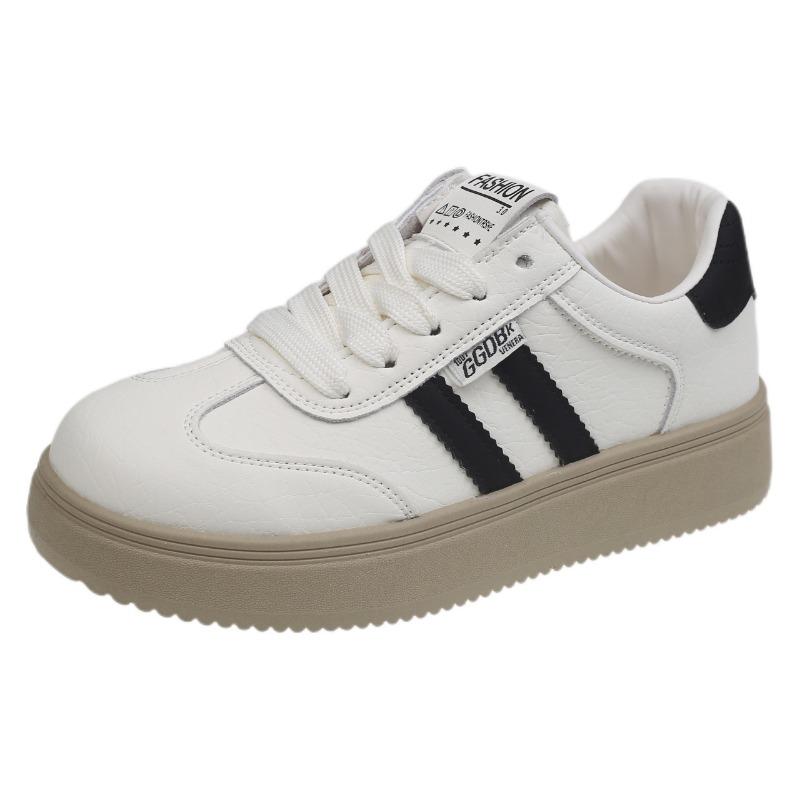 Thick-soled women's new autumn versatile breathable casual shoes, children's height increase and thinness, white shoes
