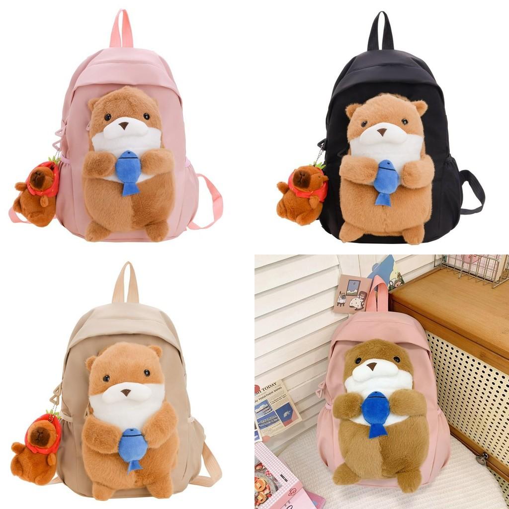 Spacious School Nylon Bag For Toddlers With Cute Animal Design And Comfortable Fit