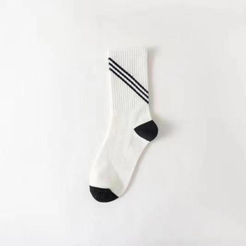 5 Pairs of Trendy Socks, Striped Letter PT Mid-calf Socks, Women's Breathable and Sweat-absorbing Cotton Socks