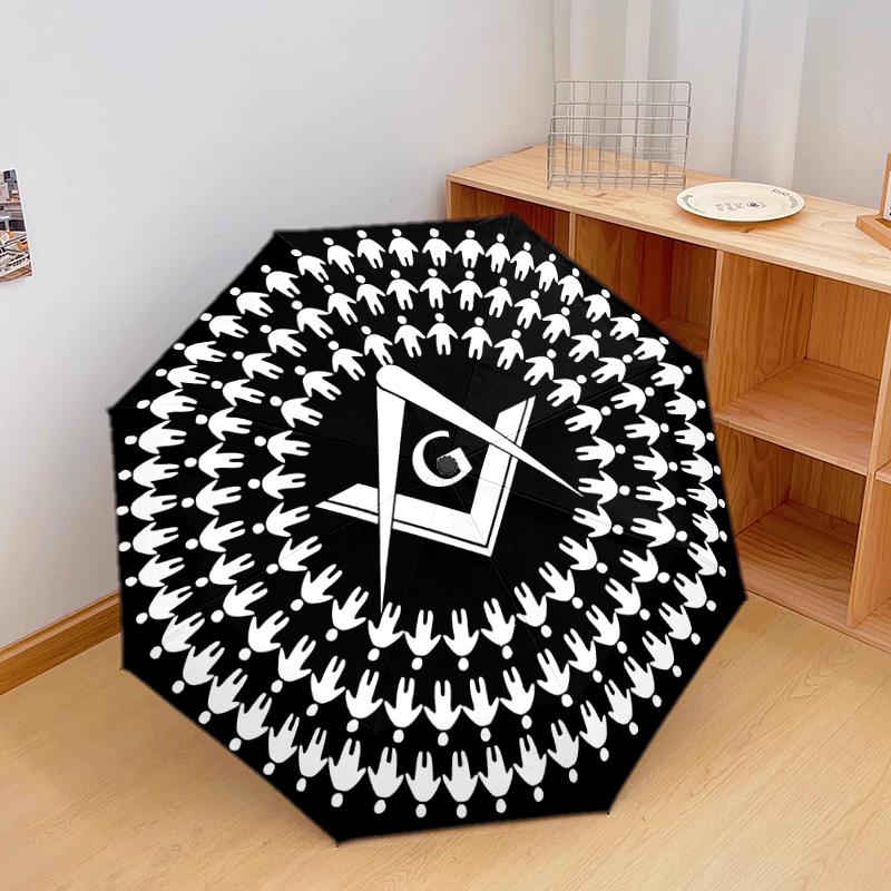 1PC Freemasonry Umbrella Portable Folding Umbrella Iron Frame Hole Bone Structure Outdoor Home Umbrella A5