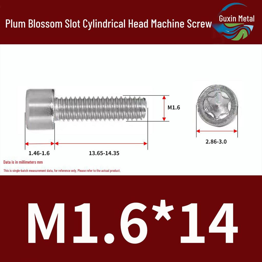 304 Stainless Steel Torx Head Machine Screws M1.6-M3