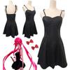 Diary Anime Future Mirai Nikki Gasai Yuno Cosplay Costume Pu Leather Dress Black