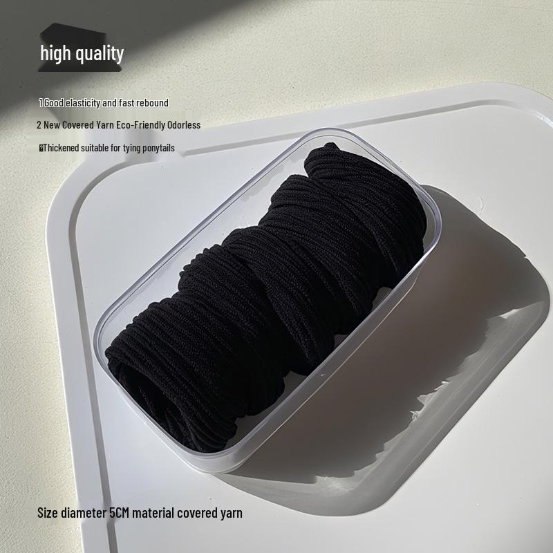 High Elasticity Durable Women's Ponytail Hair Tie In Thickened Seamless Rubber Band with Acrylic Box.