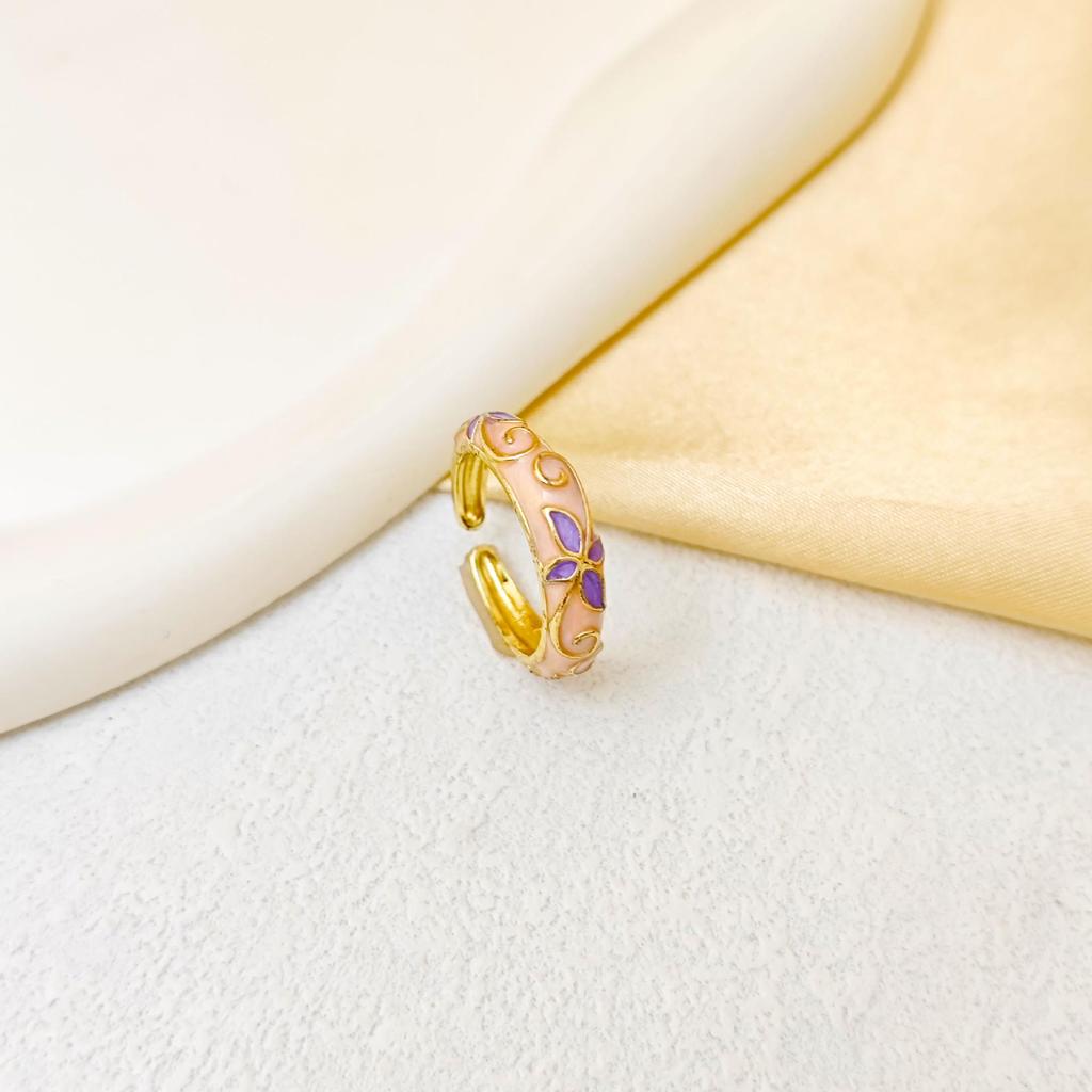 INS Stil Tropföl Kleine Blume Offener Ring - Eleganter und Einzigartiger Schwanzschmuck