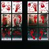 Halloween Bloody Handprint & Footprint Stickers with Axe & Skull Props - Festive Decor