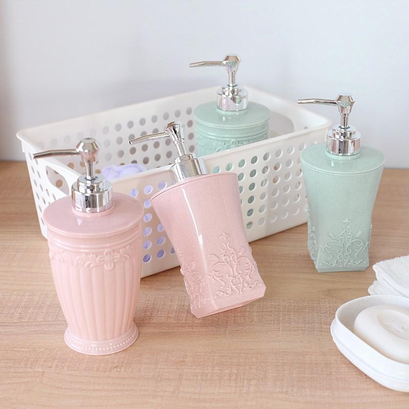 Fashion Stained Carved Glass Liquid Soap Dispenser Bathroom Sanitizer Bottle Hand Pump Emulsion Shampoo Bath Shower Gel Press
