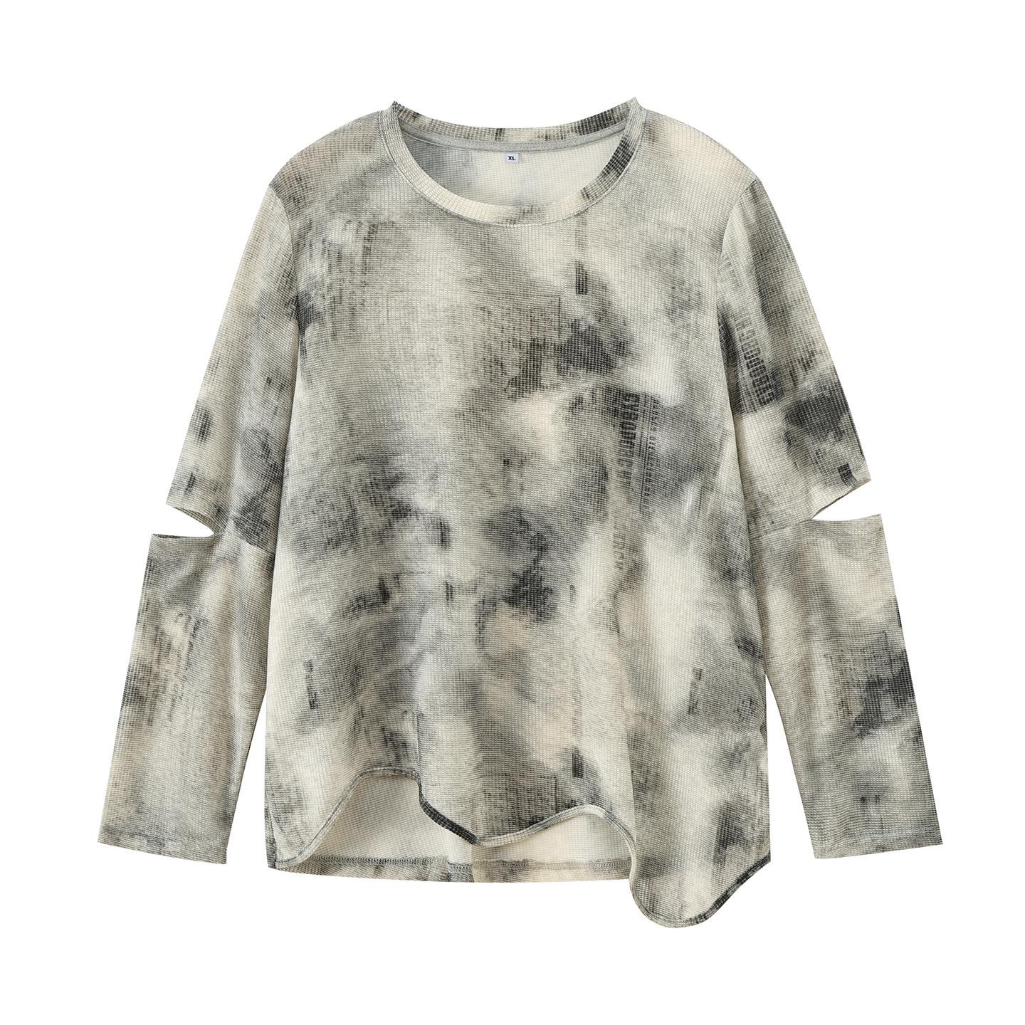 

Zhi Xuan Plus Size Women s Tie-Dye Loose Casual Overshirt – Spring 2026 Collection 2XL (151-170 lbs) сірий колір