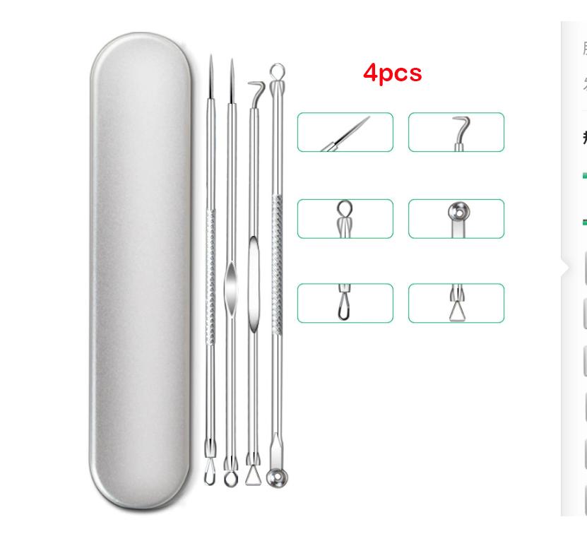 4pcs/6pcs/8pcs/11pcs Stainless Steel Blackhead Removal Tool Pimple Popper Tool Acne Extractor Tool