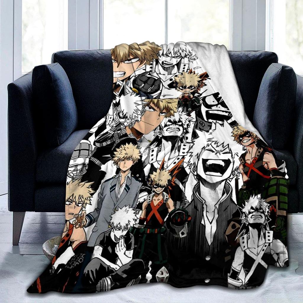 My Hero Academia Anime Characters Super Soft Flannel Throw Blanket 3D-Printed Cartoon Blanket Warm Soft Bedspread Home Decor