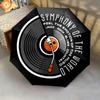 1PC Music Records Umbrella Portable Folding Umbrella Iron Frame Hole Bone Structure Outdoor Home Umbrella A5