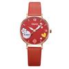 Kids Watches Pink Cute Children's Wristwatch Cartoon Pattern Quartz Watch Set for Girls Fashion Students' Clock Relogio Infantil