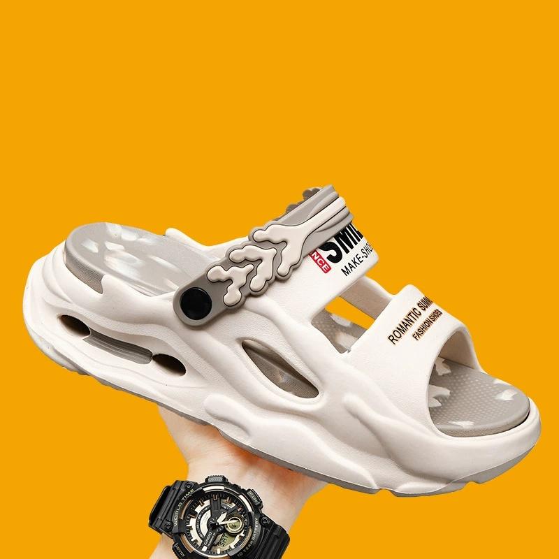 Fashion Men's Slide Slippers 5CM Platform EVA Beach Shoes Men Comfortable Outdoor Cloud Slippers For Men Summer Pantuflas Hombre