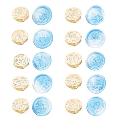 English Series Sealing Wax Stamp for Christmas Envelopes Card Wedding Invitation Decoration Solid Brass Wax Seal Stamp