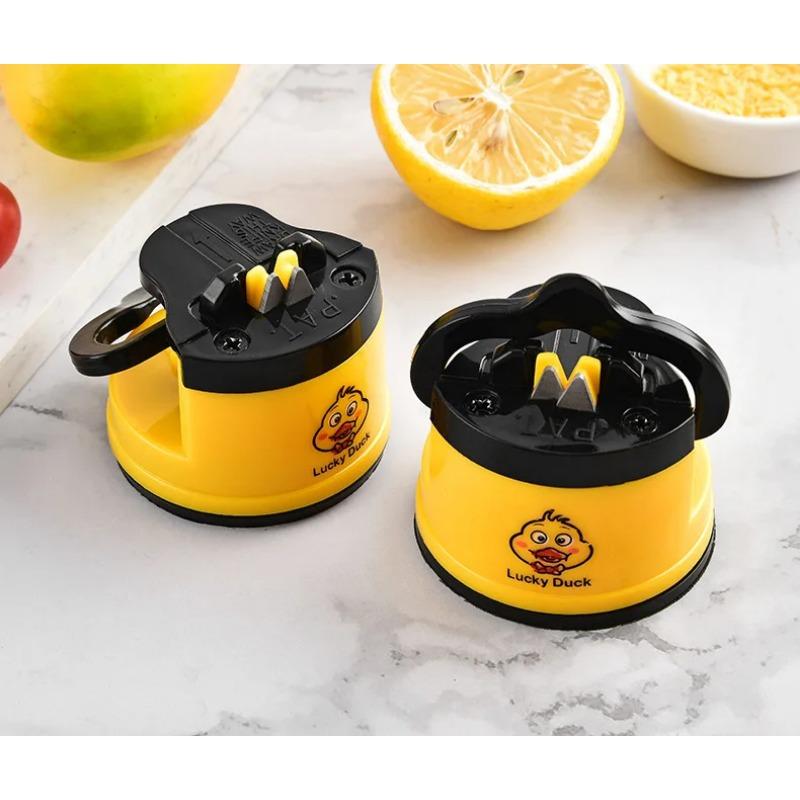 Small Yellow Duck Mini Suction Cup Sharpener Professional Suction Cup Kitchen Chef Knife Grinding Scissors Home Sharpener Stone