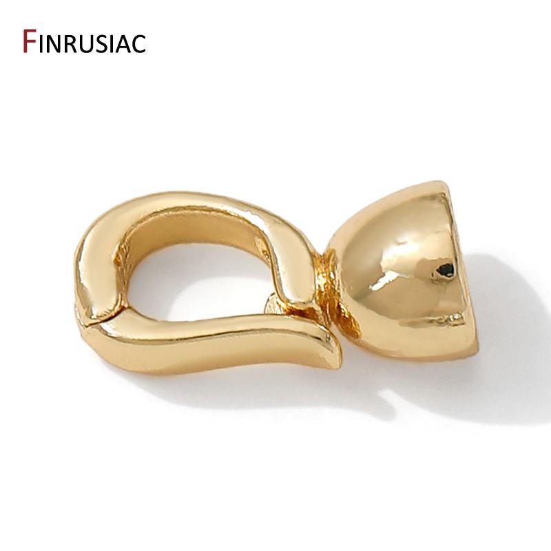 14K Goldplattiertes Messing Glatte Perlenverschlüsse Verbinder, Schloss Für Schmuck, Befestigungsverschlüsse Für DIY Armband Halskette Herstellung Zubehör