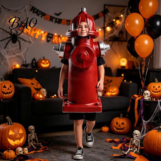 Kids Hydrant Costume for Adults and Kids, Realistic Cosplay Halloween Outfit Apparel, Hooded Dress-Up Festival Parties Adult Party Costumes