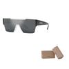 Burberry Temple Logo Print Acetate Square Sunglasses Men's Black