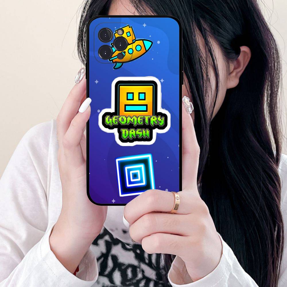 Game Geometry Dash For IPhone 17 16 15 14 13 12 11 Pro Max 13 17Air Shockproof Soft Phone Cases Coque