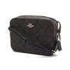 Coach Camera Series 18 Classic Monogram Print Zipper Closure Coated Canvas And Leather Camera Bag Women Shoulder Bag Dark-Brown 91677-IMAA8