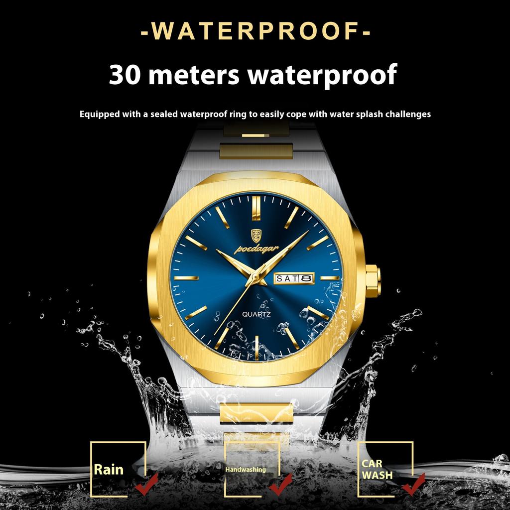 Top Brand Luxury New Men's Watch Waterproof Luminous Quartz Calendar Wrist Watch