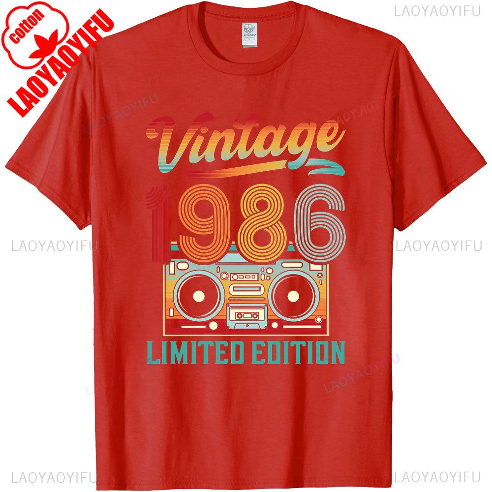 Vintage Made in 1986 40th Birthday 40 Years Old TShirts Summer Graphic Cotton Streetwear ShortSleeve Gifts Tee Men Tops