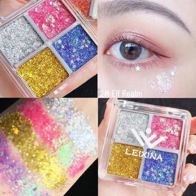 Four-Color Sequin Glitter Eyeshadow Gel for Kids' Stage Makeup