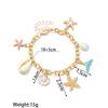  Bohemian Ocean-style Alloy Starfish Shell Beauty Fish Tail Shell Pendant Adjustable Women's Charm Bracelet